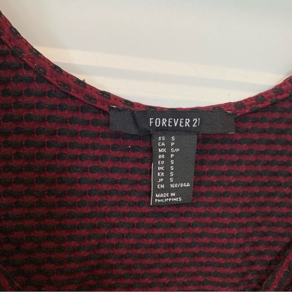 F21 Size S Maroon Red Spotted Skater Dress - Picture 5 of 9